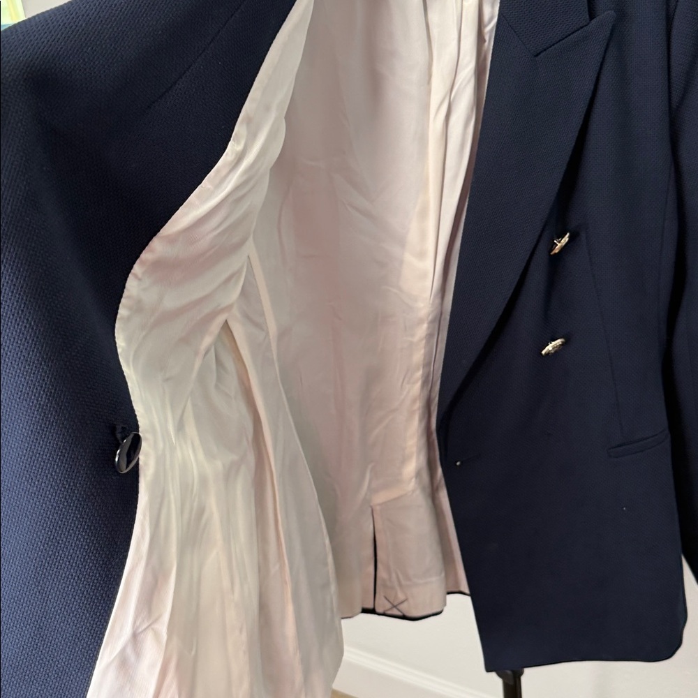 Zara Navy Blue Double-Breasted Blazer - Picture 12 of 14